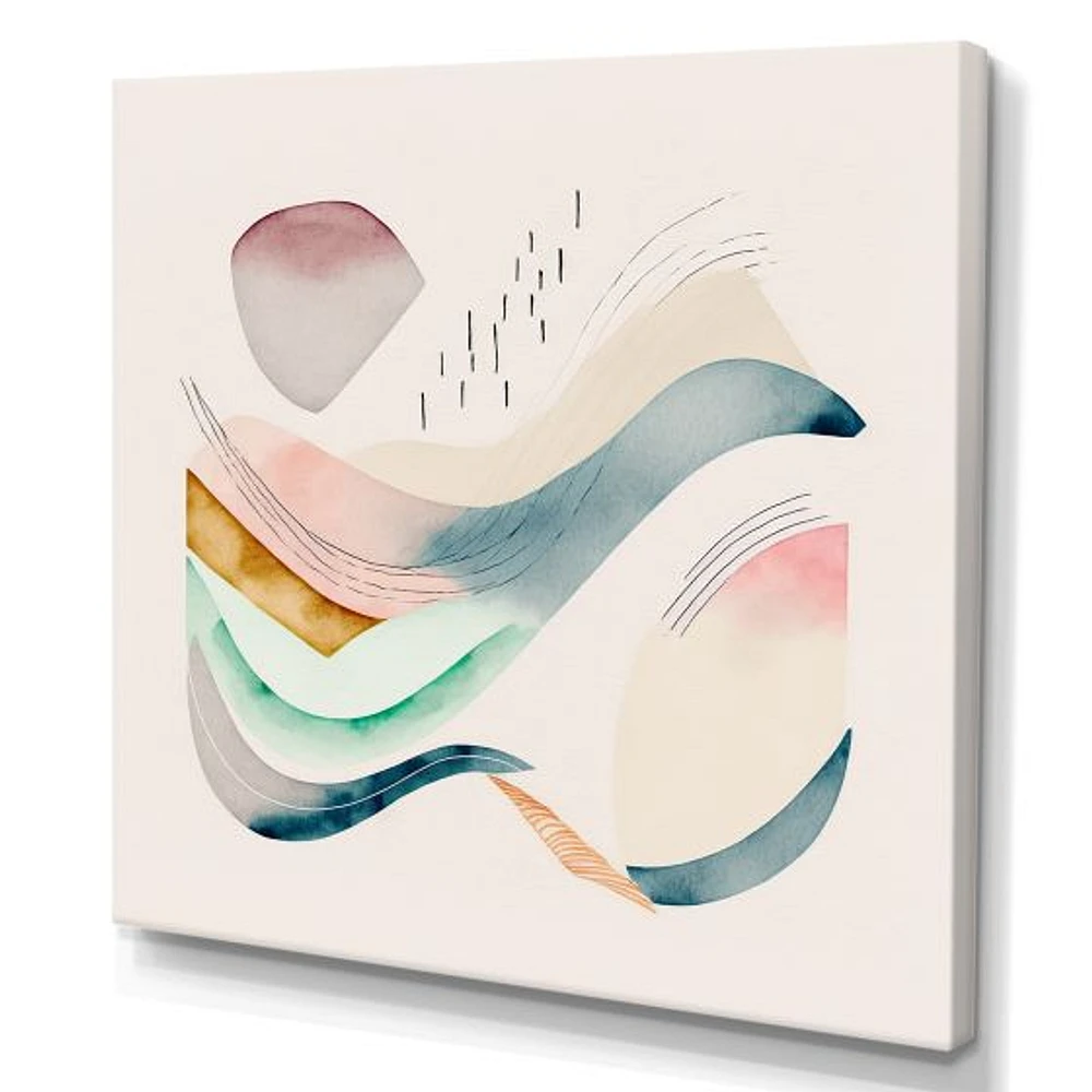 Multi-Color Pastel Waves Wall Art