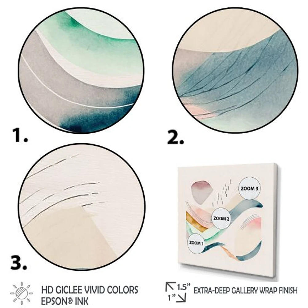 Multi-Color Pastel Waves Wall Art