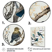 Multicolor Birds On Plum Blossoms Tree IX Wall Art