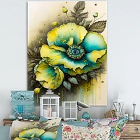 Vibrant Yellow Floral Design Wall Art