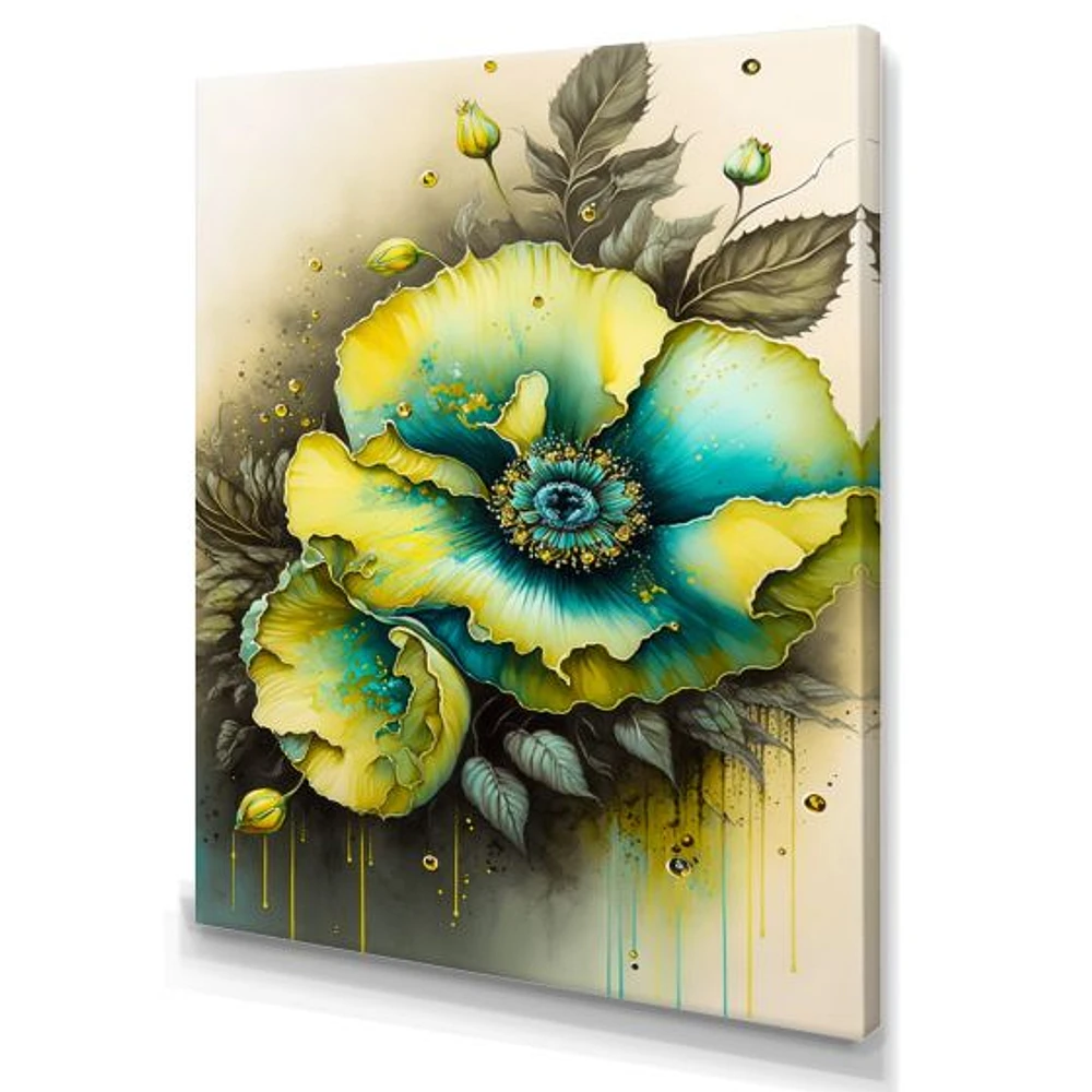 Vibrant Yellow Floral Design Wall Art