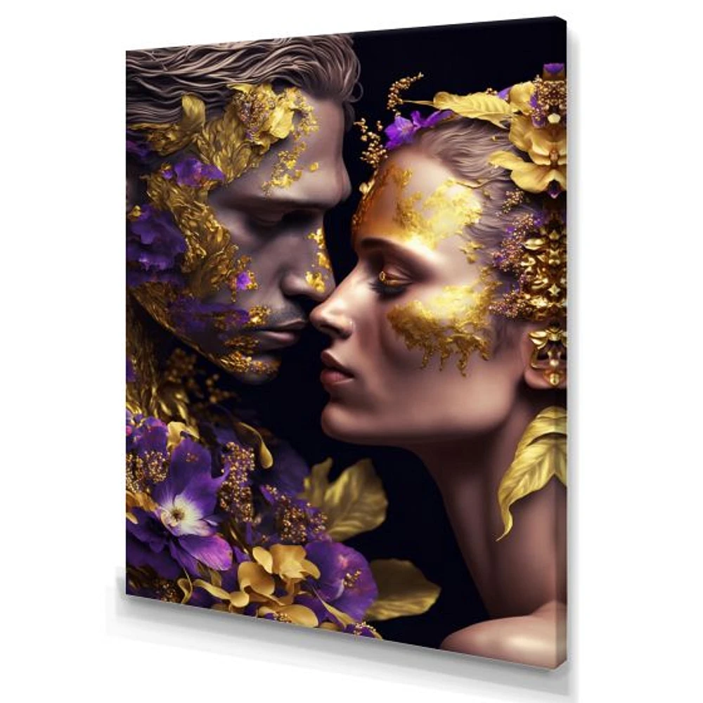 Loving Couple Floral Design I Wall Art