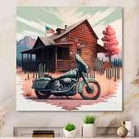 Motorcycle Parked At The Cabin V Wall Art