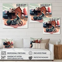 Motorcycle Parked At The Cabin V Wall Art