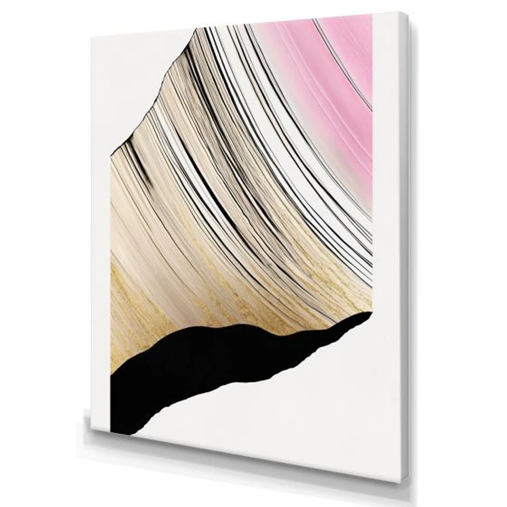 Minimalism Pink And Gold Cubic Fusion I Wall Art