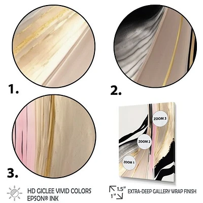 Minimalism Pink And Gold Cubic Fusion VII Wall Art