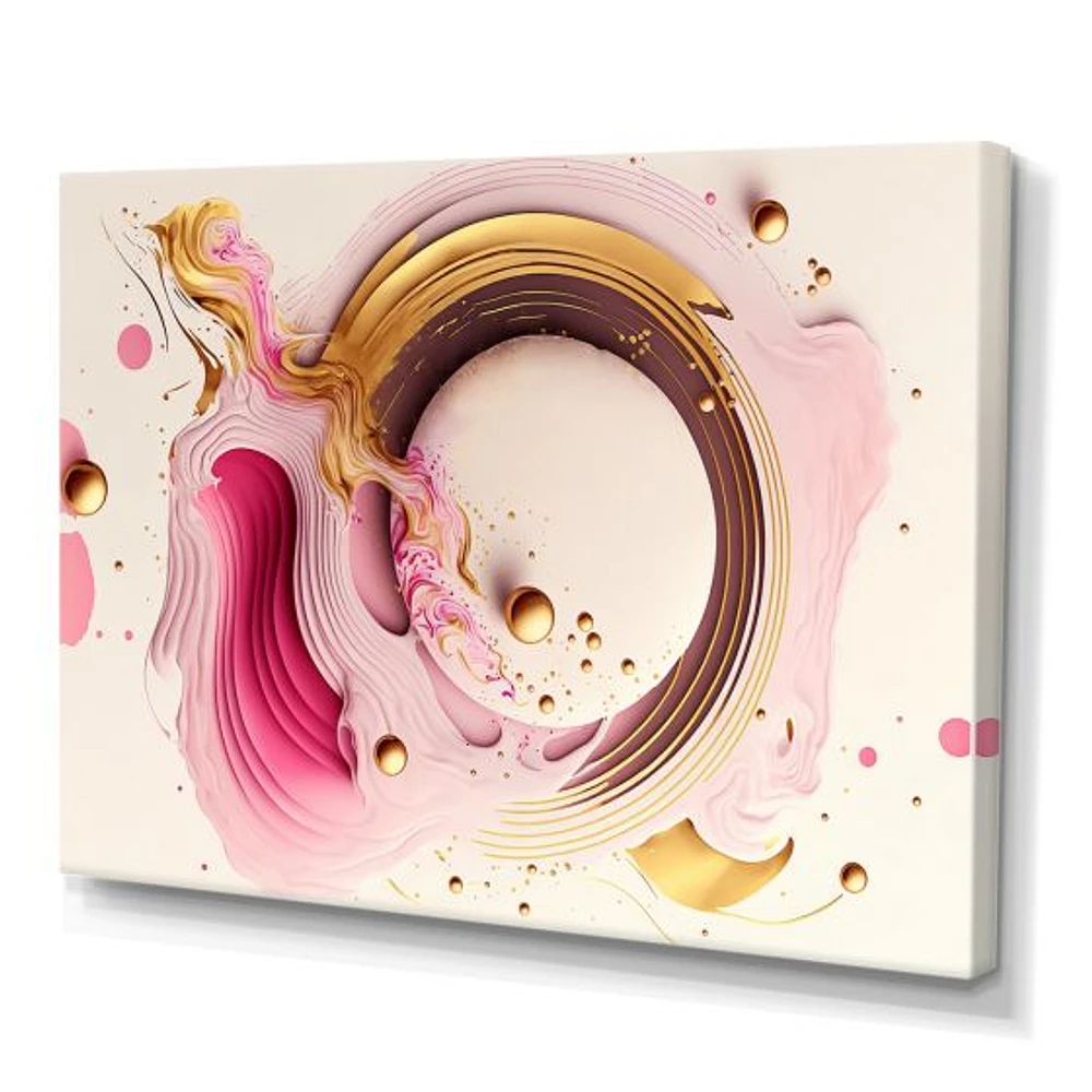 Pink Watercolor Circular Abstract Wall Art