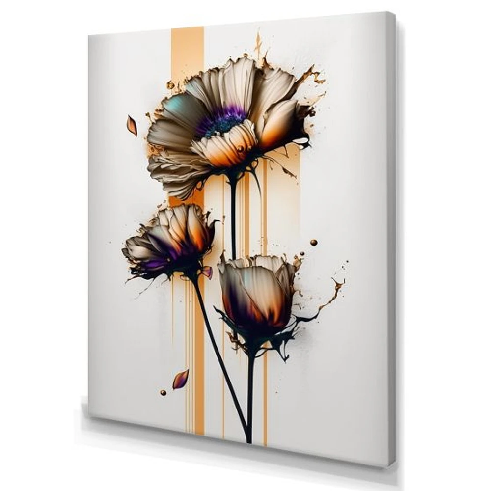 Daisy Flower On Abstract Fusion I Wall Art