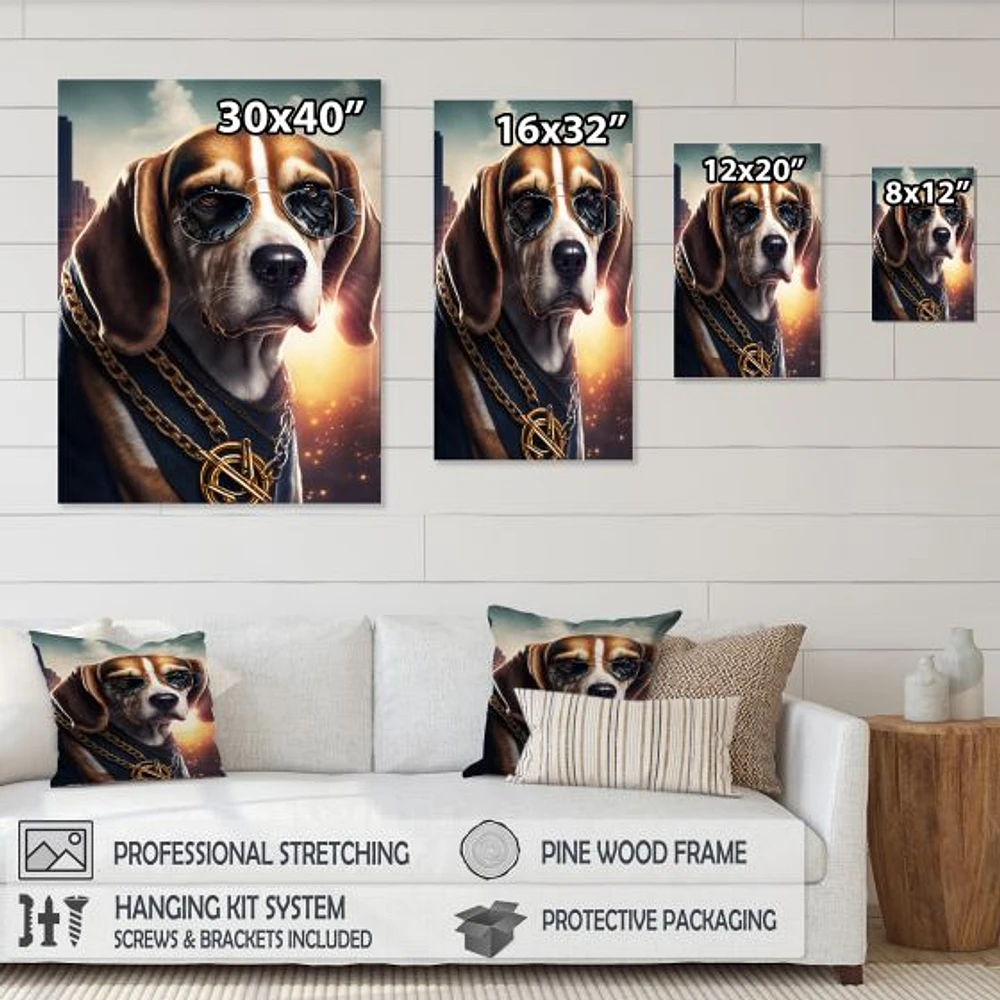 Beagle Gangster NYC Wall Art