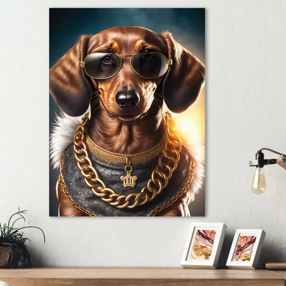 Dachshund Gangster NYC V Wall Art