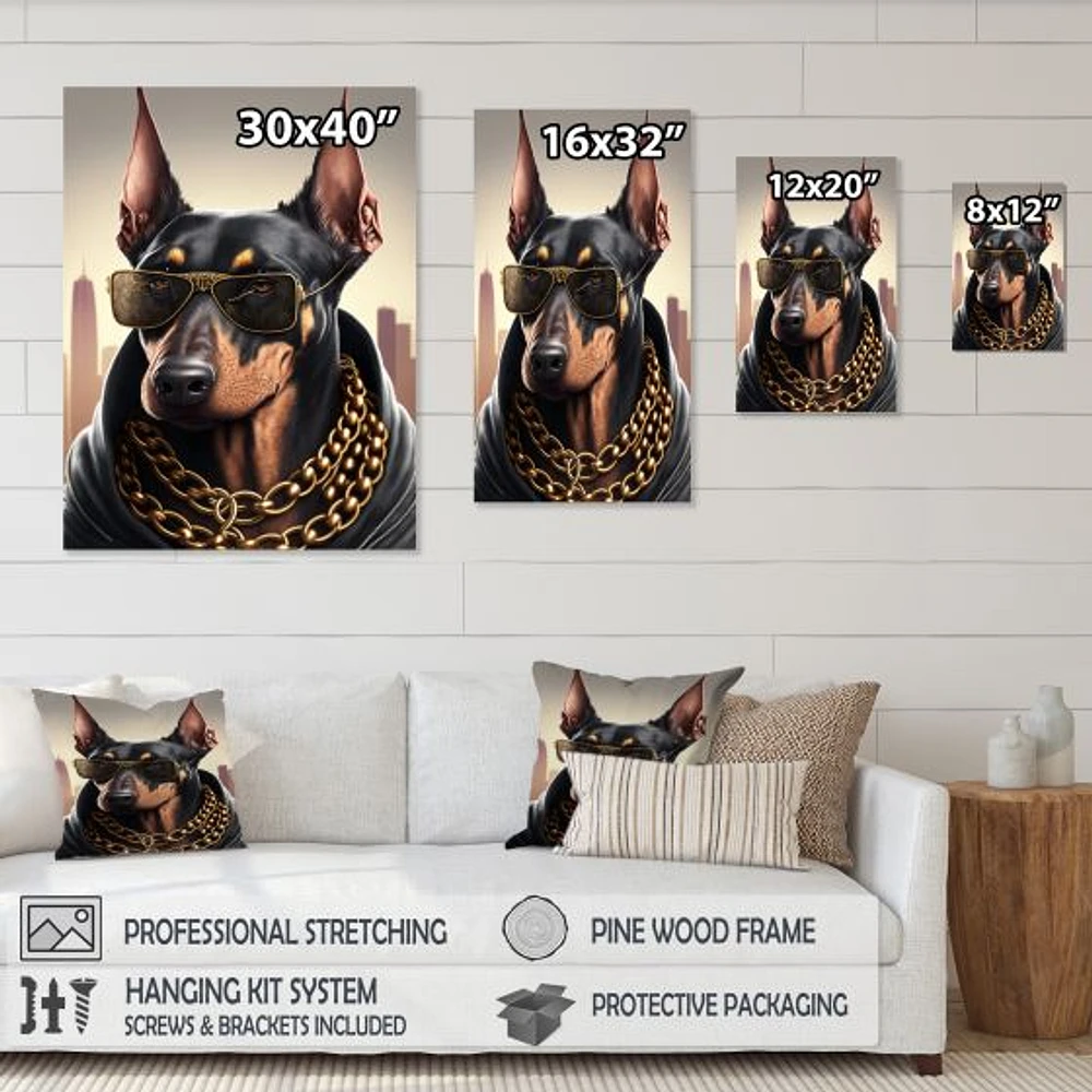 Doberman Gangster NYC I Wall Art