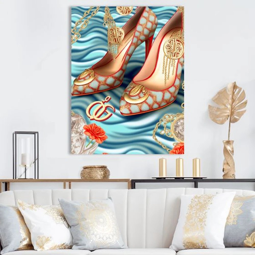 Retro Art Deco High Heel Shoe IV Wall