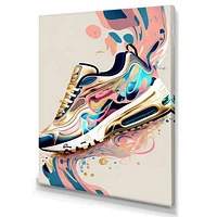 Pink And Blue Art Deco Sport Shoes Wall