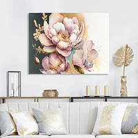 Pink And Gold Orchid Flower Wall Art