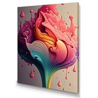 Multicolor Liquid Ink Tulip Flowers I Wall Art