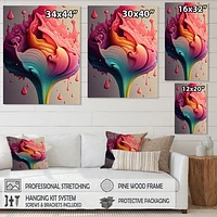 Multicolor Liquid Ink Tulip Flowers I Wall Art