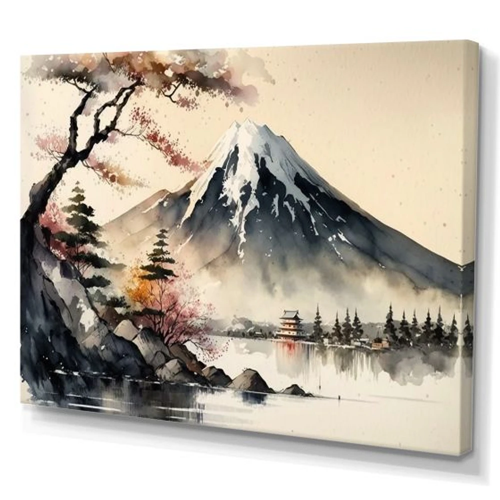 Japanese Landscape Watercolor Wall Art