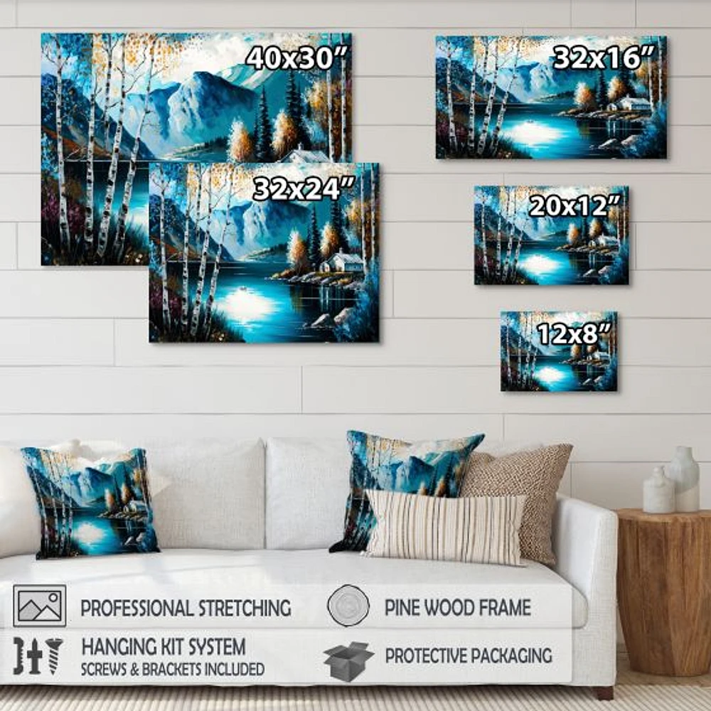 Cabin By A Lake Fall Wall Art