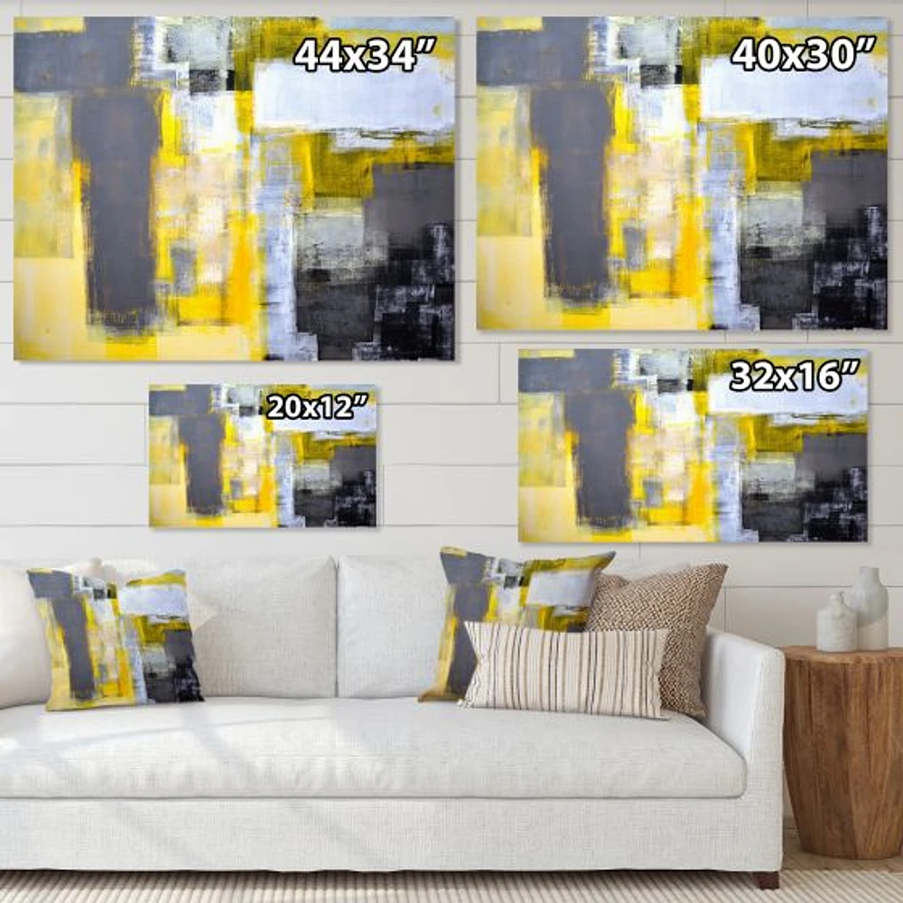 Grey and Yellow Blur Canvas Art Print