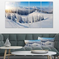 Winter Mountains Panorama Canvas Wall Art- pieces