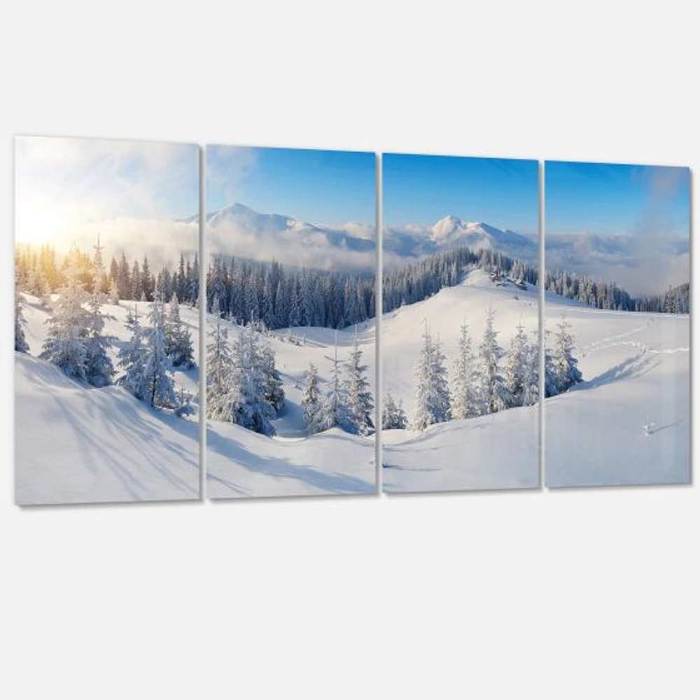 Winter Mountains Panorama Canvas Wall Art- pieces