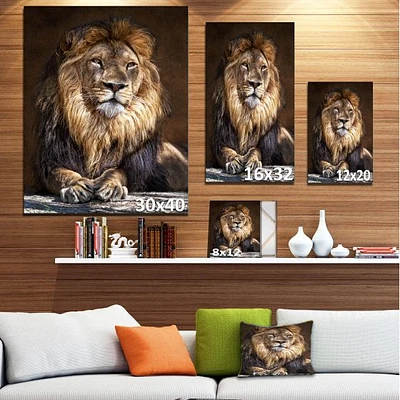 King Lion with Lighted Face  Wall Art