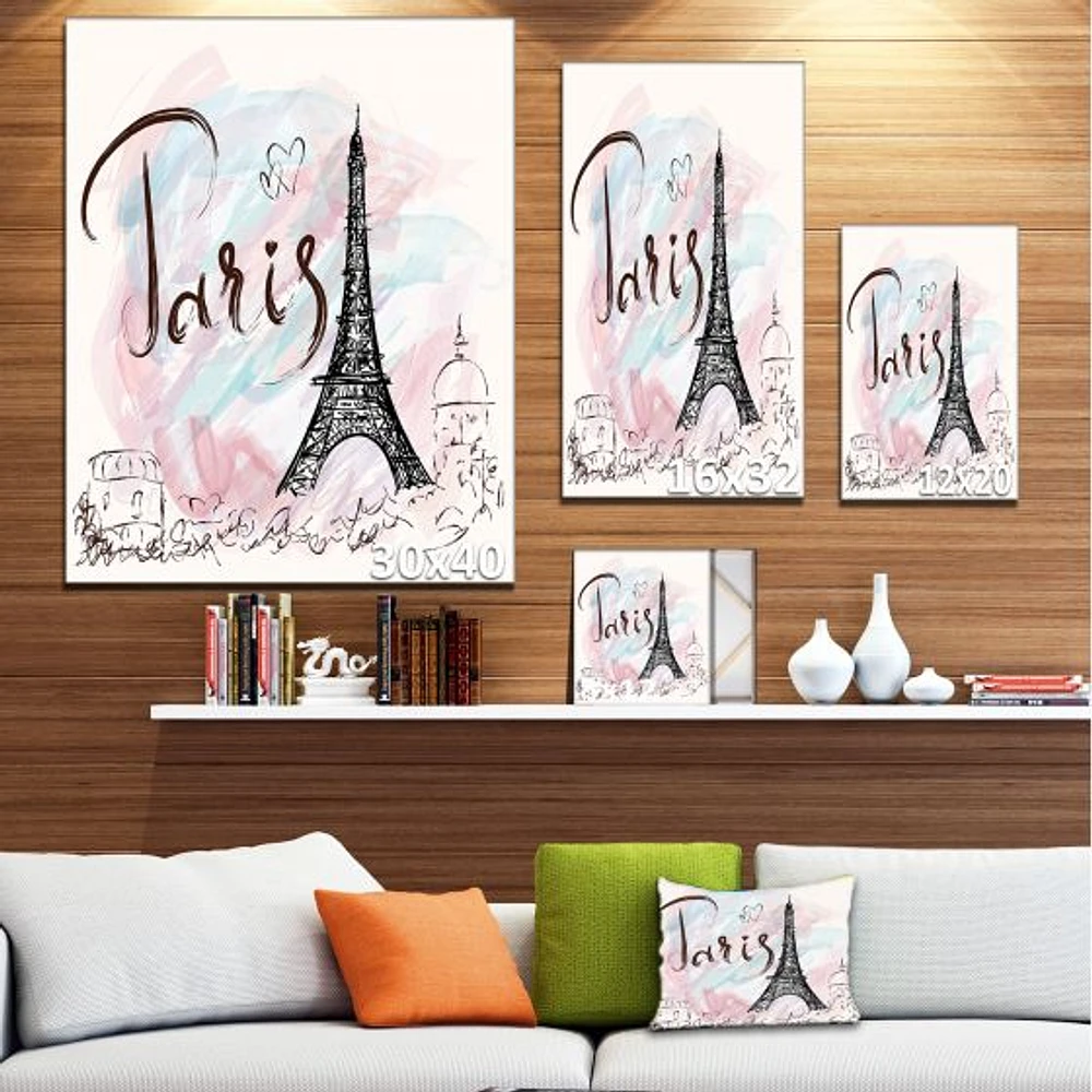 with Paris Eiffel Tower  FrenchWall Art