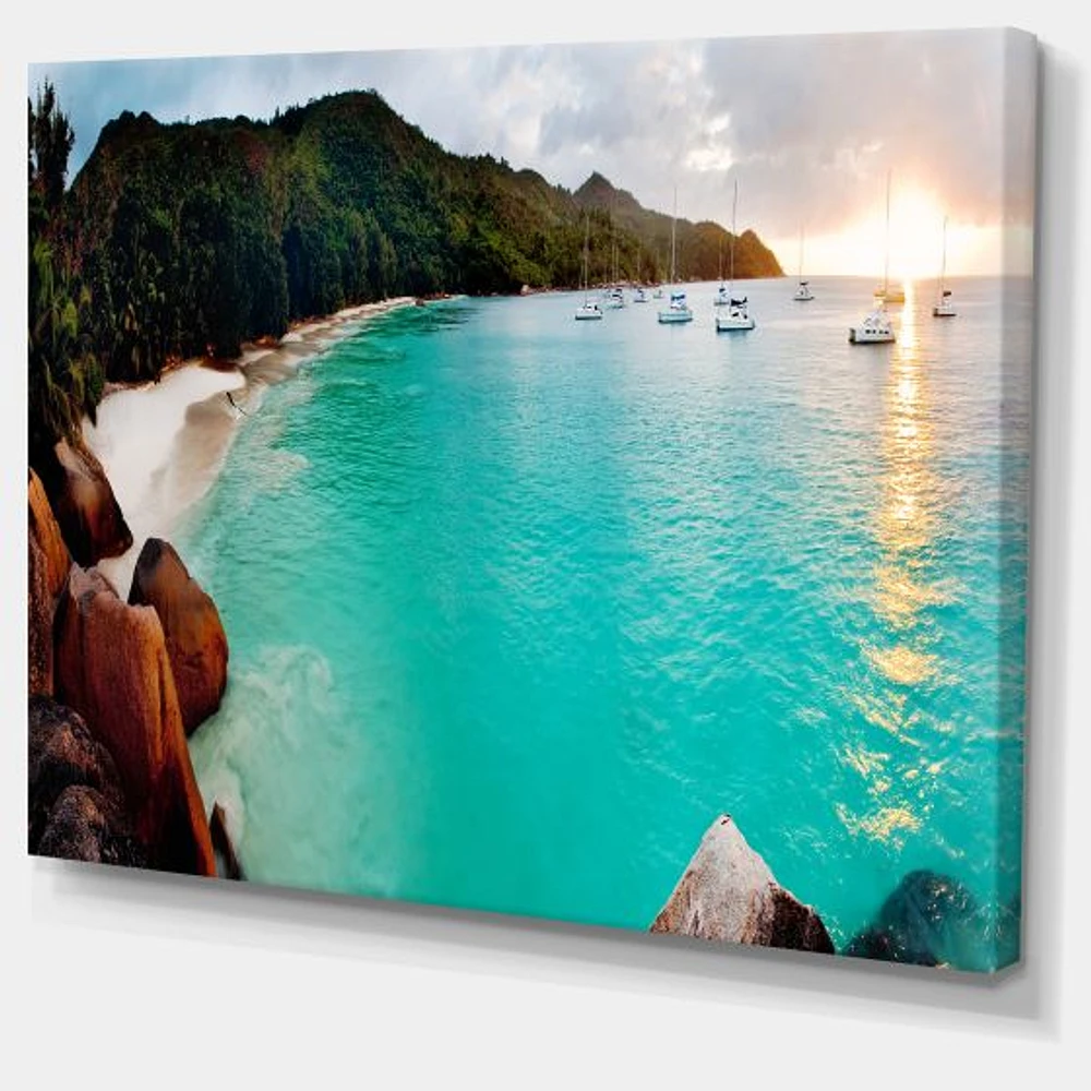 Tropical Beach with Blue Waters  Wall Art