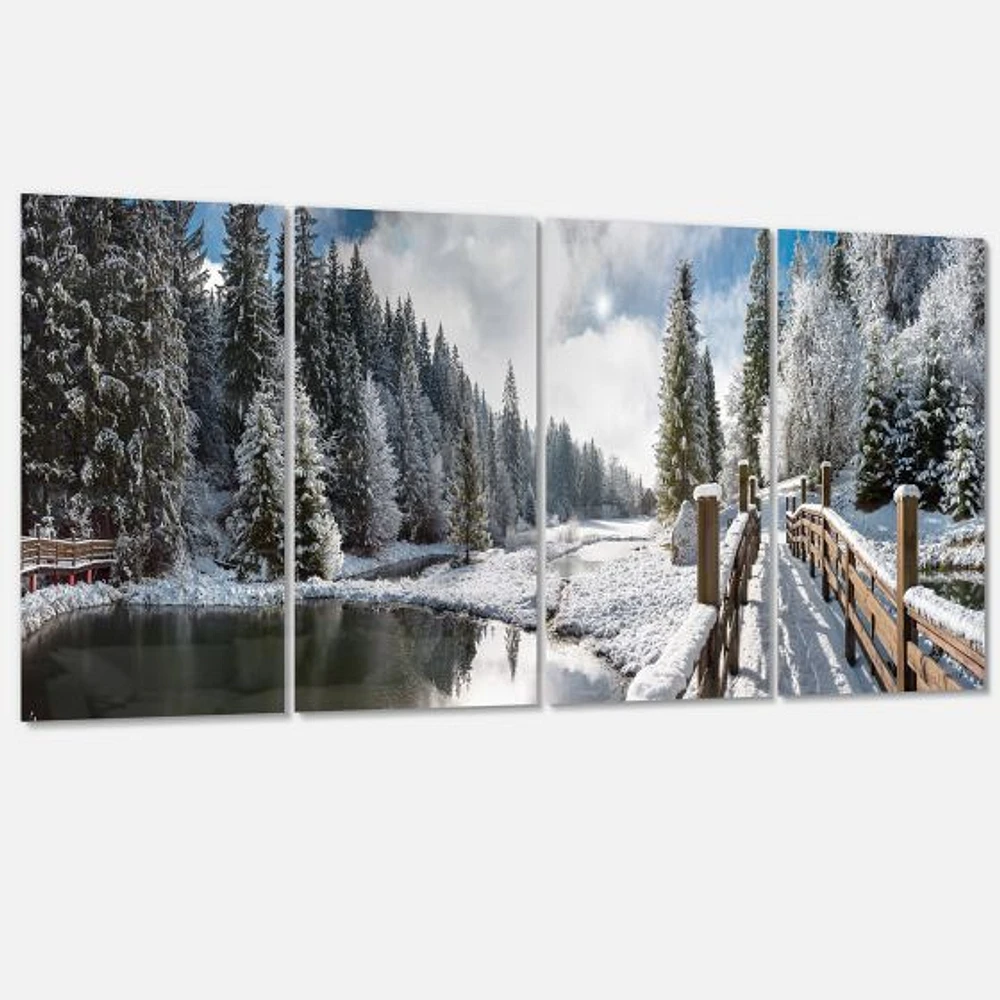 Winter Morning Panorama Canvas Wall Art Panels