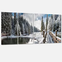 Winter Morning Panorama Canvas Wall Art Panels