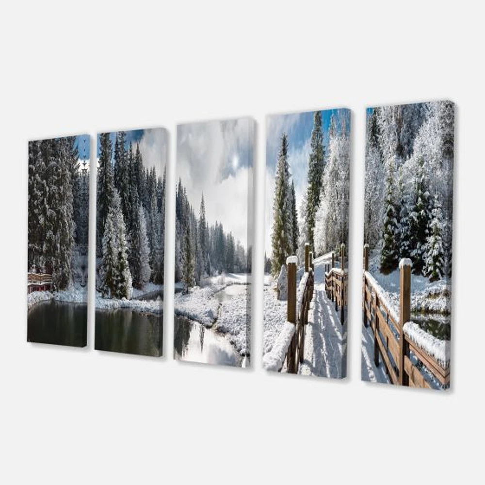 Winter Morning Panorama Canvas Wall Art Panels