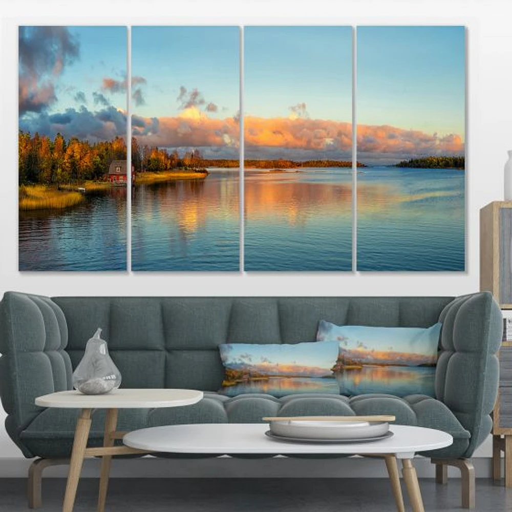 Autumn Sunset Panorama  Canvas Wall Art