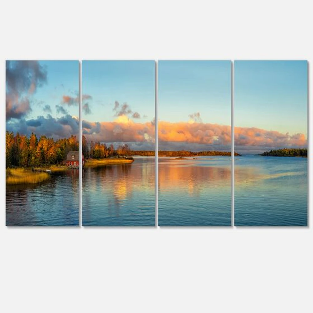 Autumn Sunset Panorama  Canvas Wall Art