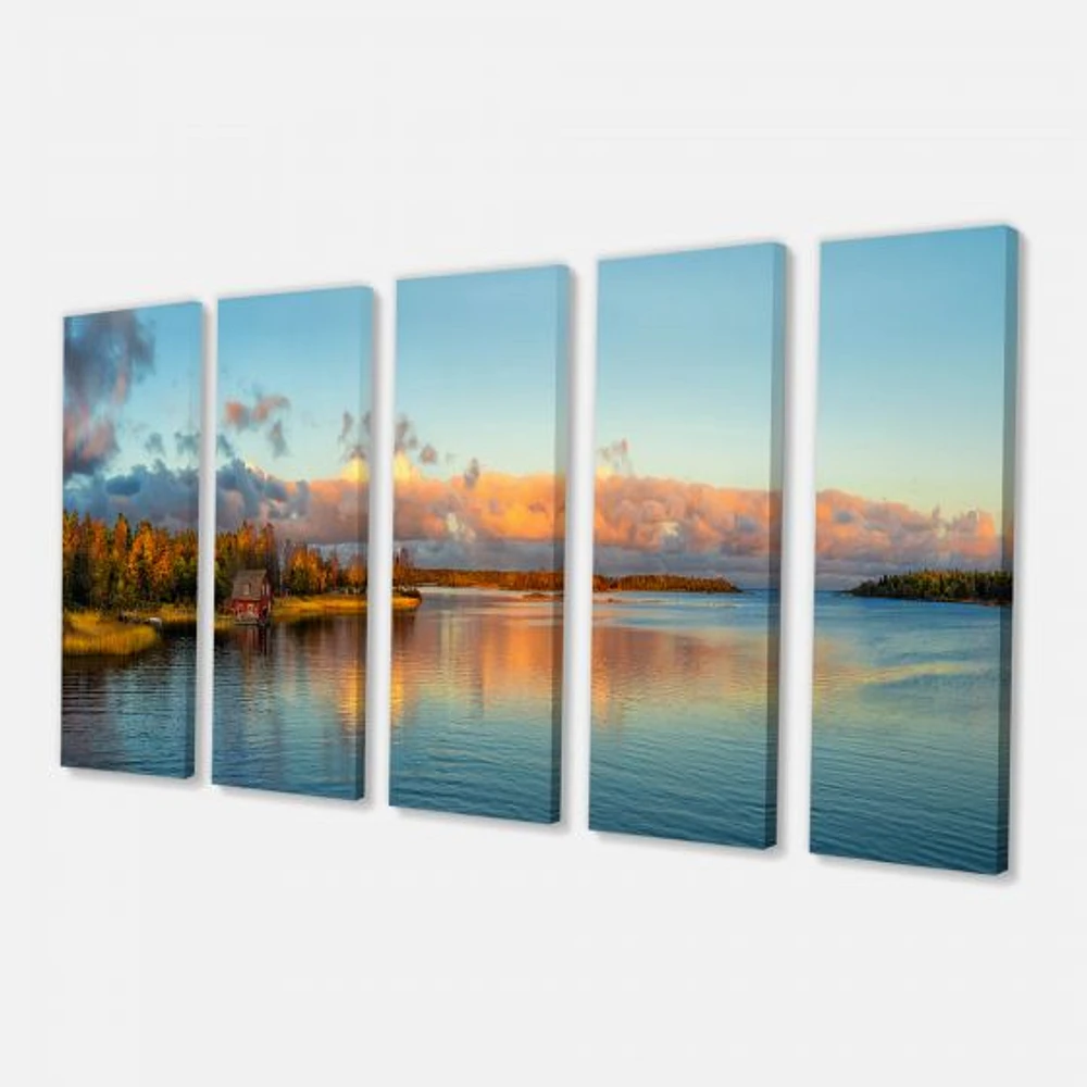 Autumn Sunset Panorama  Canvas Wall Art