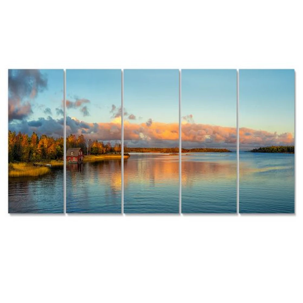 Autumn Sunset Panorama  Canvas Wall Art