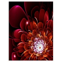 Fractal Red and Yellow Flower  Wall Art