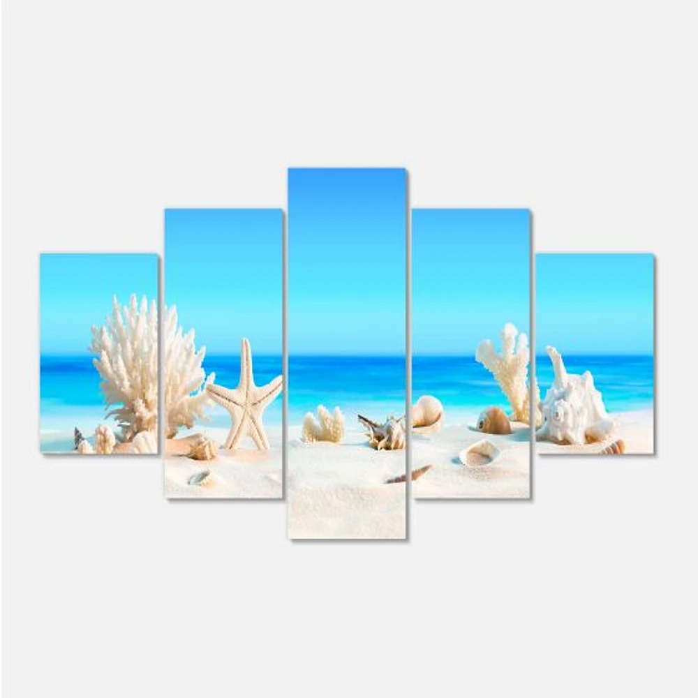 Seashells on Tropical  Canvas Wall Art