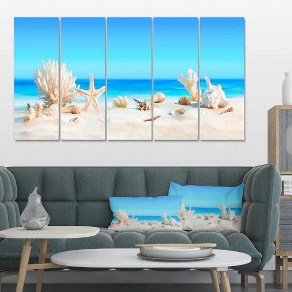 Seashells on Tropical  Canvas Wall Art