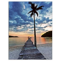 Wooden Pier and Palm Tree  Wall Art