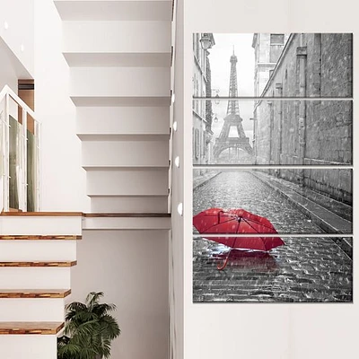 Toile  imprimée « Eiffel View from Paris Street »