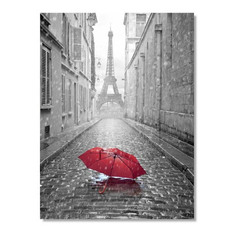 Eiffel View from Paris Street Canvas Rectangular Art Print