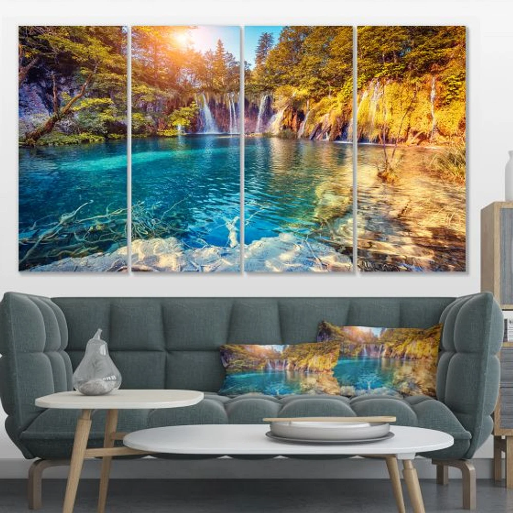 Turquoise Water and Sunny Beams  Canvas Print