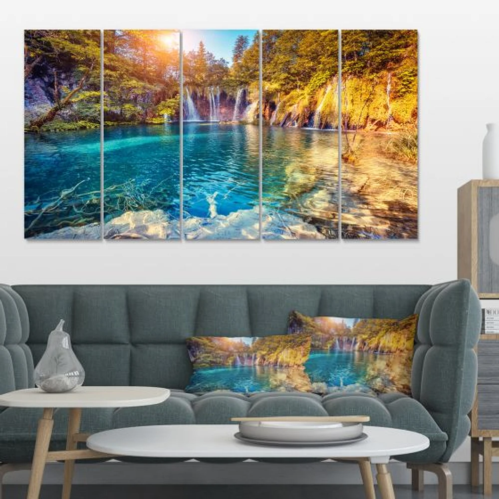 Turquoise Water and Sunny Beams  Canvas Print