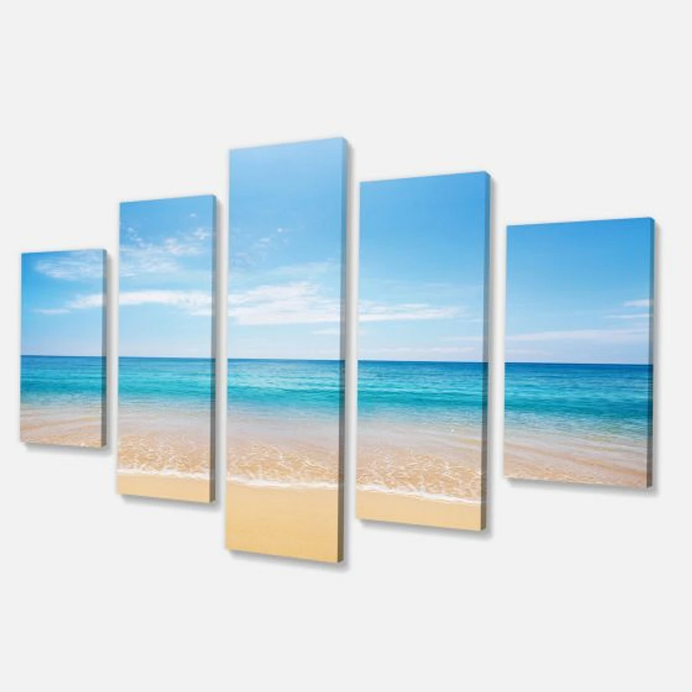 Calm Blue Sea and Sky Canvas Wall Art Panels