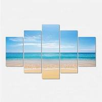 Calm Blue Sea and Sky Canvas Wall Art Panels