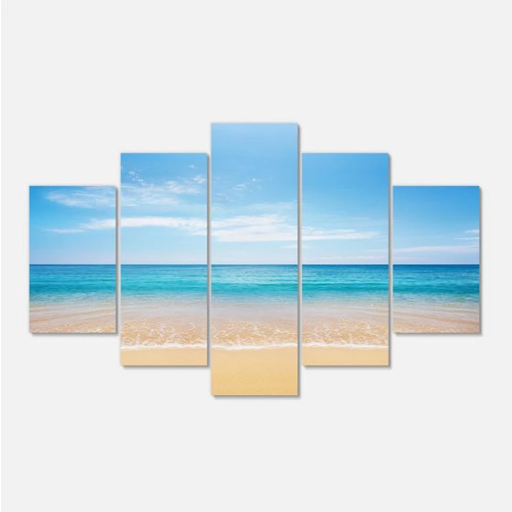 Calm Blue Sea and Sky Canvas Wall Art Panels