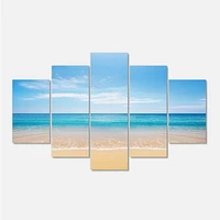 Calm Blue Sea and Sky Canvas Wall Art Panels