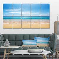 Calm Blue Sea and Sky Canvas Wall Art Panels