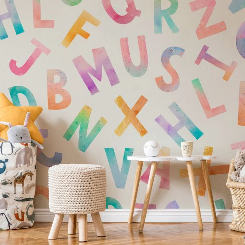 Rainbow Alphabet Wallpaper Mural