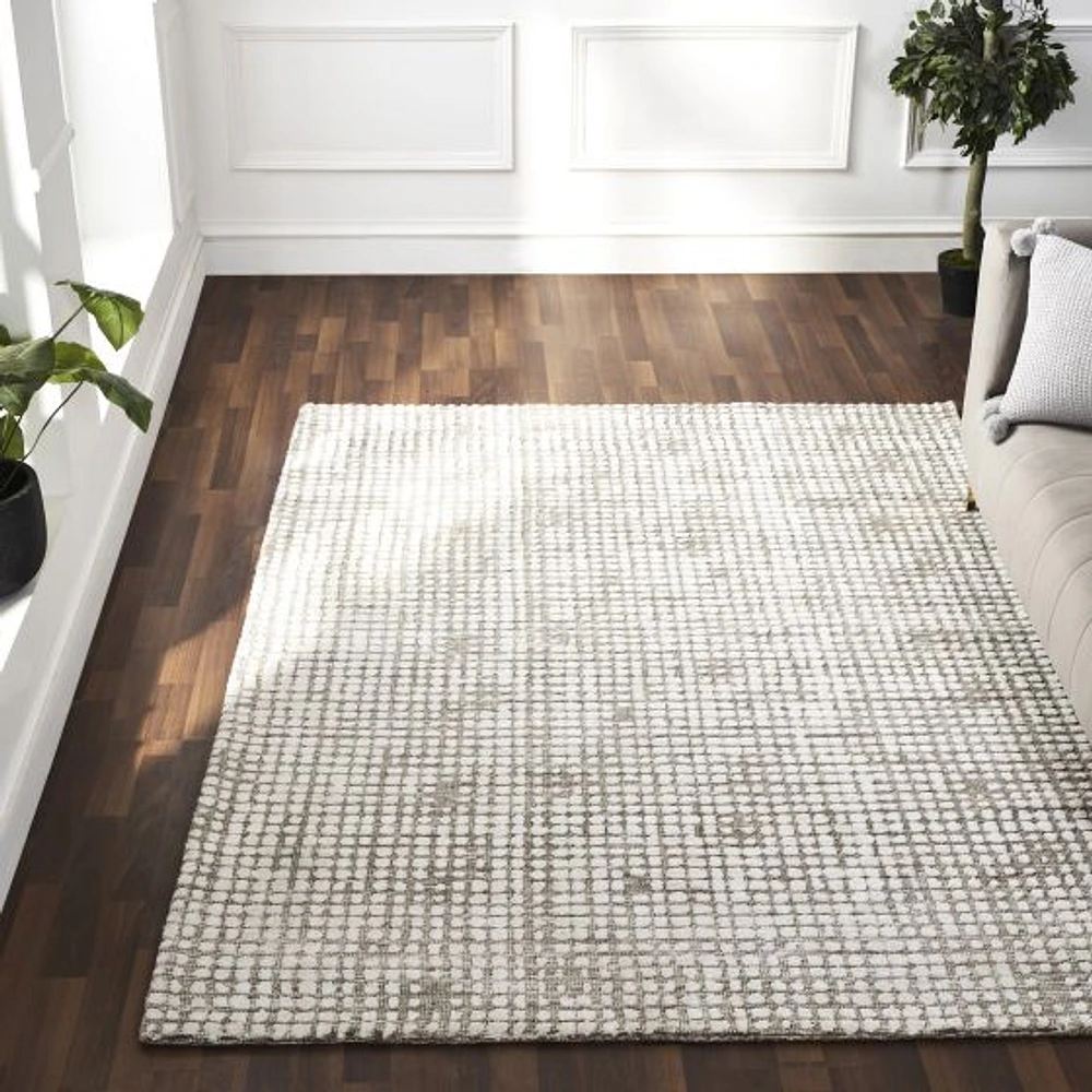 Tapis ivoire et taupe « Hazel »